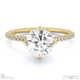 natural diamond east west round cut sidestones engagement ring yellow gold with 9k yellow gold metal and round shape diamond