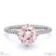 pink natural diamond east west round cut sidestones engagement ring white gold with 9k white gold metal and round shape diamond