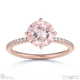 pink natural diamond east west round cut side stones engagement ring rose gold with 9k rose gold metal and round shape diamond