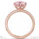 pink natural diamond east west round cut side stones engagement ring rose gold with 9k rose gold metal and round shape diamond
