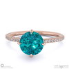 alexandrite round east west side stone engagement ring rose gold with 9k rose gold metal and round shape diamond