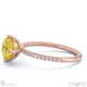yellow natural diamond round cut east to west setting pave engagement ring rose gold with 9k rose gold metal and round shape diamond