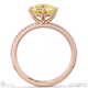 yellow natural diamond round cut east to west setting pave engagement ring rose gold with 9k rose gold metal and round shape diamond