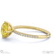 yellow lab grown diamond round cut east to west setting pave engagement ring yellow lab grown gold with 18k yellow gold metal and round shape diamond