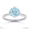 aquamarine east west round solitaire engagement ring white gold with 18k white gold metal and round shape diamond
