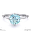 aquamarine east west round solitaire engagement ring white gold with 18k white gold metal and round shape diamond