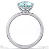 aquamarine east west round solitaire engagement ring white gold with 18k white gold metal and round shape diamond