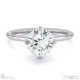 lab grown diamond east west round cut solitaire engagement ring platinum with platinum metal and round shape diamond