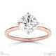 lab grown diamond east west round cut solitaire engagement ring rose gold with 9k rose gold metal and round shape diamond