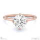lab grown diamond east west round cut solitaire engagement ring rose gold with 9k rose gold metal and round shape diamond