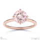 pink natural diamond east west round cut solitaire engagement ring rose gold with 9k rose gold metal and round shape diamond