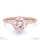 pink natural diamond east west round cut solitaire engagement ring rose gold with 9k rose gold metal and round shape diamond