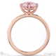 pink natural diamond east west round cut solitaire engagement ring rose gold with 9k rose gold metal and round shape diamond