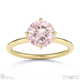 pink natural diamond east west round solitaire engagement ring yellow gold with 18k yellow gold metal and round shape diamond