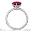 spinel east west round cut solitaire engagement ring platinum with platinum metal and round shape diamond