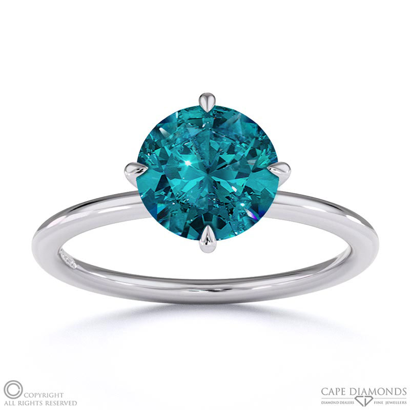 Alexandrite Round Cut East To West Setting Solitaire Engagement Ring White Gold