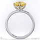 yellow lab grown diamond round cut east to west setting solitaire engagement ring white gold with 9k white gold metal and round shape diamond