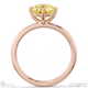 yellow lab grown diamond round cut east to west setting solitaire engagement ring rose gold with 9k rose gold metal and round shape diamond