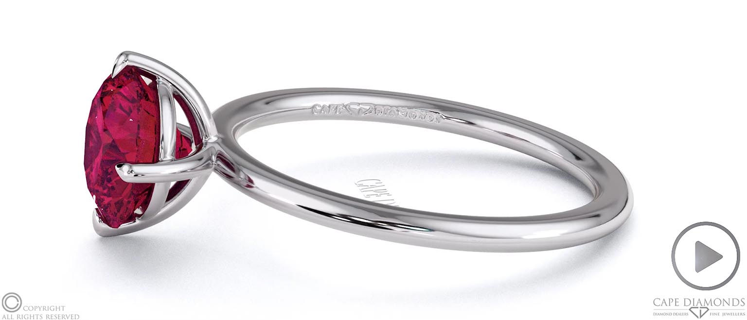 Spinel East West Round Cut Solitaire Engagement Ring Platinum top video