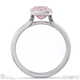 pink natural diamond emerald cut bezel setting split band platinum engagement ring with platinum metal and emerald shape diamond