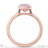 morganite emerald cut bezel setting split band rose gold engagement ring with 18k rose gold metal and emerald shape diamond