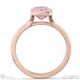 pink natural diamond emerald cut bezel setting split band rose gold engagement ring with 9k rose gold metal and emerald shape diamond