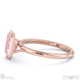 pink natural diamond emerald cut bezel setting split band rose gold engagement ring with 9k rose gold metal and emerald shape diamond