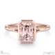 pink natural diamond emerald cut bezel setting split band rose gold engagement ring with 9k rose gold metal and emerald shape diamond