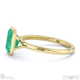 green natural diamond emerald cut bezel setting split band yellow gold engagement ring with 9k yellow gold metal and emerald shape diamond