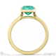 green natural diamond emerald cut bezel setting split band yellow gold engagement ring with 9k yellow gold metal and emerald shape diamond
