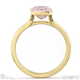 pink natural diamond emerald cut bezel setting split band yellow gold engagement ring with 18k yellow gold metal and emerald shape diamond