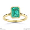 emerald emerald cut bezel setting split band yellow gold engagement ring with 18k yellow gold metal and emerald shape diamond