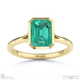 green natural diamond emerald cut bezel setting split band yellow gold engagement ring with 9k yellow gold metal and emerald shape diamond