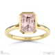 pink natural diamond emerald cut bezel setting split band yellow gold engagement ring with 18k yellow gold metal and emerald shape diamond