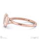 natural diamond emerald-cut bezel setting split band rose gold engagement ring with 18k rose gold metal and emerald shape diamond
