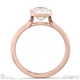 natural diamond emerald-cut bezel setting split band rose gold engagement ring with 18k rose gold metal and emerald shape diamond