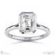 natural diamond emerald-cut bezel setting split band white gold engagement ring with 18k white gold metal and emerald shape diamond