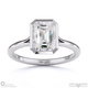 natural diamond emerald-cut bezel setting split band white gold engagement ring with 9k white gold metal and emerald shape diamond