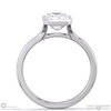 Natural Diamond Emerald-Cut Bezel Setting Split Band White Gold Engagement Ring
