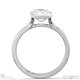 natural diamond emerald-cut bezel setting split band white gold engagement ring with 9k white gold metal and emerald shape diamond
