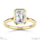 natural diamond emerald-cut bezel setting split band yellow gold engagement ring with 18k yellow gold metal and emerald shape diamond