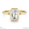 Natural Diamond Asscher-Cut Bezel Setting Split Band White Gold Engagement Ring