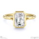 natural diamond emerald-cut bezel setting split band yellow gold engagement ring with 18k yellow gold metal and emerald shape diamond