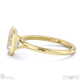lab grown diamond emerald-cut bezel setting split band yellow gold engagement ring with 18k yellow gold metal and emerald shape diamond