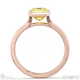 yellow natural diamond emerald-cut bezel setting split band rose gold engagement ring with 9k rose gold metal and emerald shape diamond