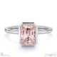 pink natural diamond emerald cut basket bezel setting solitaire white gold engagement ring with 9k white gold metal and emerald shape diamond