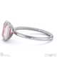 pink natural diamond emerald cut basket bezel setting solitaire white gold engagement ring with 9k white gold metal and emerald shape diamond