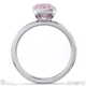 pink natural diamond emerald cut basket bezel setting solitaire white gold engagement ring with 9k white gold metal and emerald shape diamond