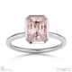 pink natural diamond emerald cut basket bezel setting solitaire white gold engagement ring with 9k white gold metal and emerald shape diamond