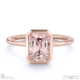 pink natural diamond emerald cut basket bezel setting solitaire rose gold engagement ring with 18k rose gold metal and emerald shape diamond